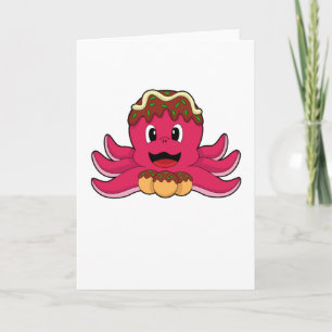 Cartão Polvo com Bolo
