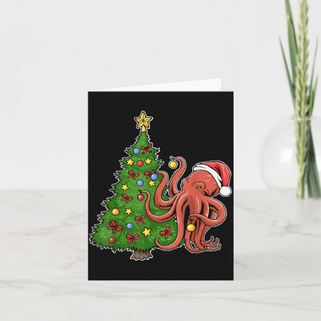 Cartão Polvo de Natal (Frente)