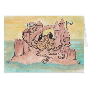 Cartão Polvo & Sandcastle