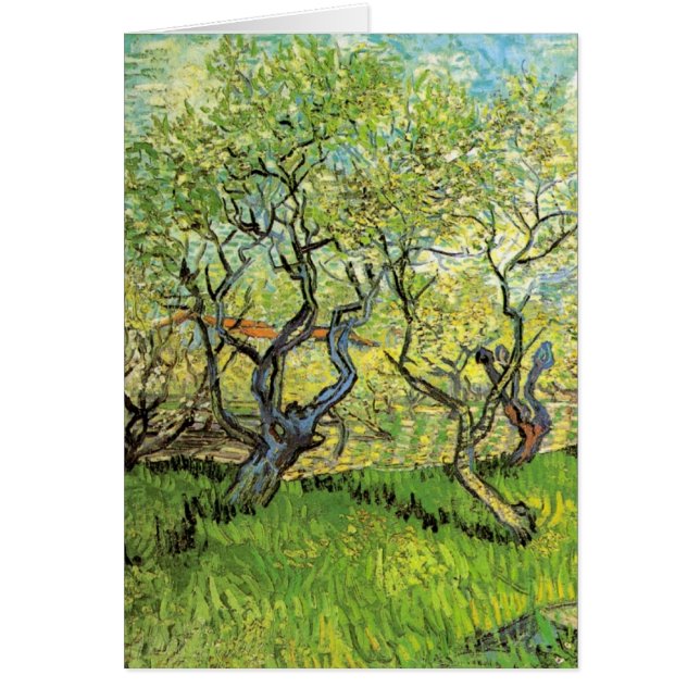 Cartão Pomar em Blossom por Vincent van Gogh (Frente)