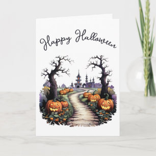 Cartão Pomar Vintage Assustador de Halloween