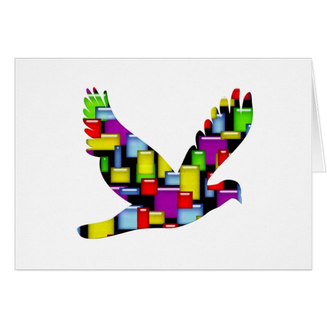 Cartão pomba mosaica (Frente Horizontal)