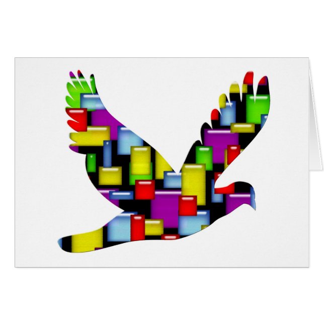 Cartão pomba mosaica (Frente Horizontal)