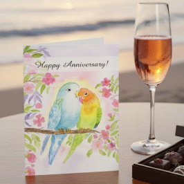 Cartão Pombinhos Feliz Aniversário