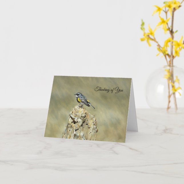 Cartão Pombo-de-asa-castanha - Pensando em Você (Flor Amarela)
