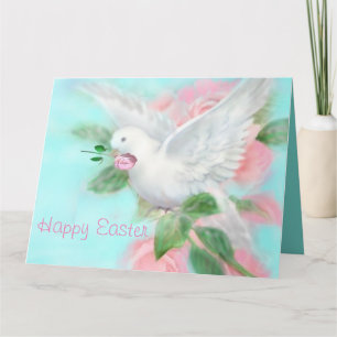 Cartão Pombos "Feliz Páscoa" grandes personalizados