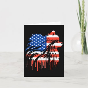 Cartão Pomerânia com gotejamento de tinta bandeira americ