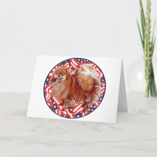 Cartão Pomerânia Vermelho Branco & Azul