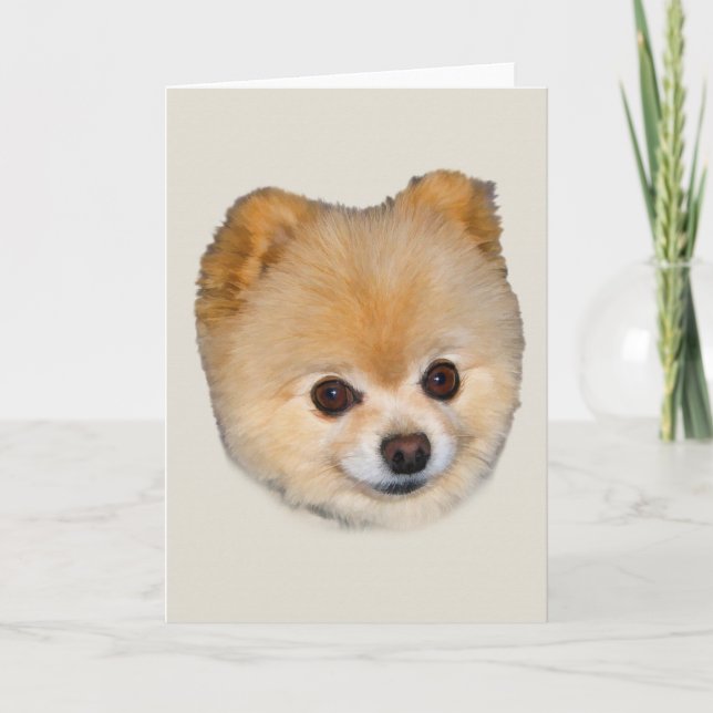 Cartão Pomeranian Dog Note or Greeting Card (Frente)