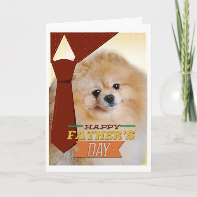 Cartão Pomeranian Father's Day Card (Frente)