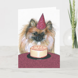 Cartão Pomeranian Happy Birthday Card