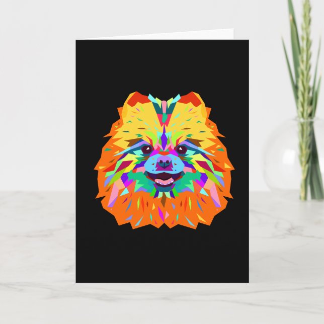Cartão Pomeranian Puppy Wpap Pop Art (Frente)