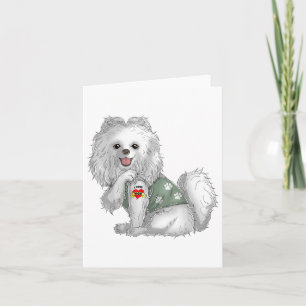 Cartão Pomeraniano Eu Amo Mamãe Tatuagem Camiseta de cão 