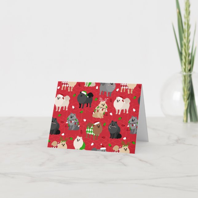 Cartão Pomerânias de Natal (Frente)