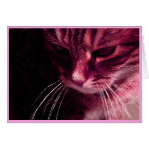 Cartão Pondering no rosa