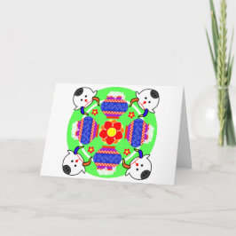 Cartão Pongal Pot and Cow Kolam Greeting Card