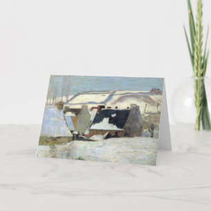 Cartão Pont-Aven debaixo da neve   Paul Gauguin