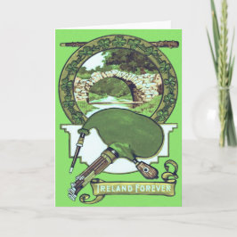Cartão Ponte Bagpipe Shillelagh Shamrock
