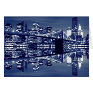 Cartão Ponte Brooklyn à noite, Nova Iorque