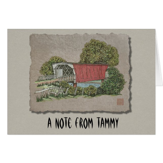 Cartão Ponte coberta de coberturas (Frente horizontal)