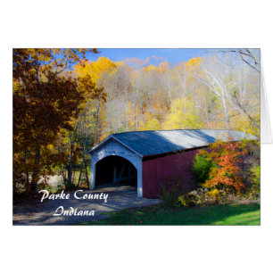 Cartão Ponte coberta Parke County do estreito, Indiana