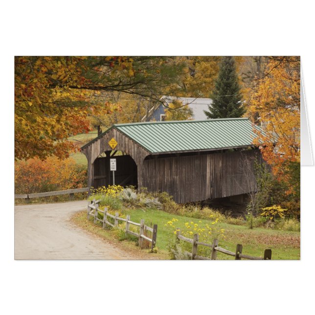 Cartão Ponte coberta, Vermont, EUA (Frente Horizontal)