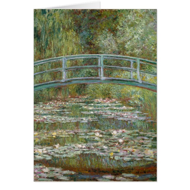 Cartão Ponte da arte de Monet sobre uma lagoa de lírios (Frente)