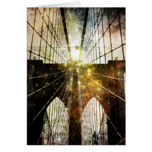 Cartão Ponte de Brooklyn suja do borrão