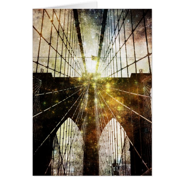 Cartão Ponte de Brooklyn suja do borrão (Frente)
