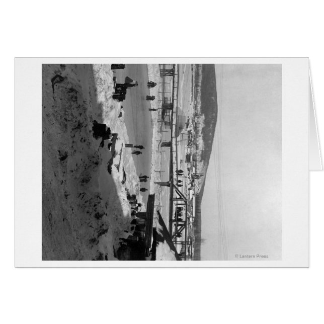 Cartão Ponte de inverno sobre o rio em Fairbanks (Frente Horizontal)