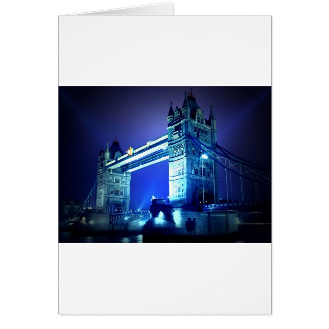 Cartão Ponte de Londres à noite (Frente)