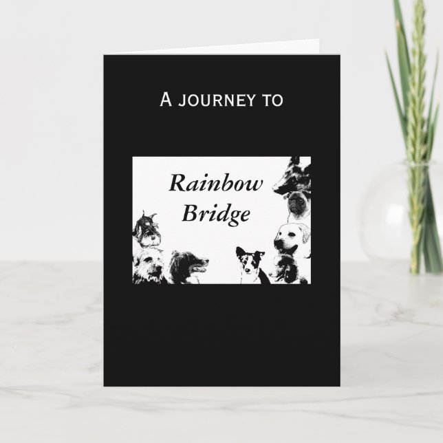 Cartão Ponte do arco-íris - simpatia para o cão (Frente)