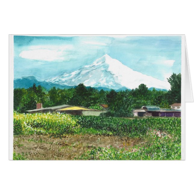 Cartão Ponte em Portland no nevoeiro (Frente Horizontal)