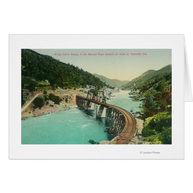 Cartão Ponte ferroviária sobre o rio Merced (Frente Horizontal)