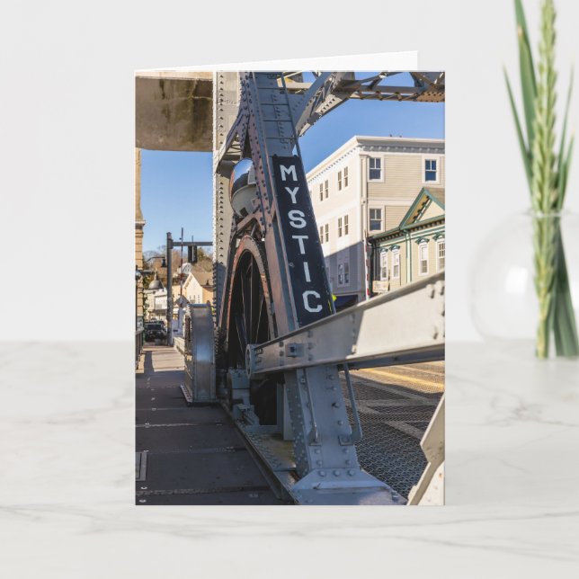 Cartão Ponte Mystic River Bascule, Connecticut (Frente)