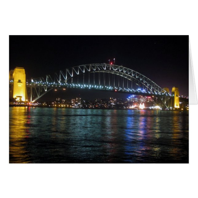 Cartão ponte noturna de sydney (Frente Horizontal)
