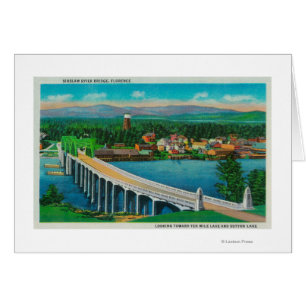 Cartão Ponte Siuslaw River em Florença, Oregon