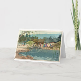 Cartão Ponte Sobre Água Vintage Arte Japonesa Ukiyo-E