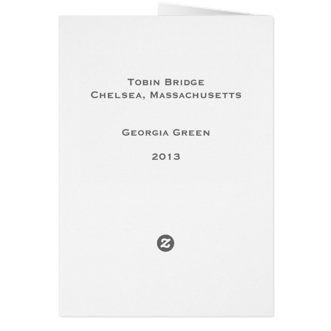 Cartão Ponte Tobin, Chelsea, Massachusetts (Verso)