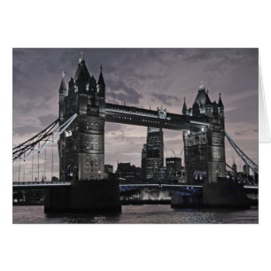 Cartão Ponte Torre Negra e Branca do Rio Londres Thames