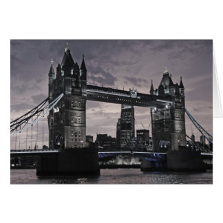 Cartão Ponte Torre Negra e Branca do Rio Londres Thames