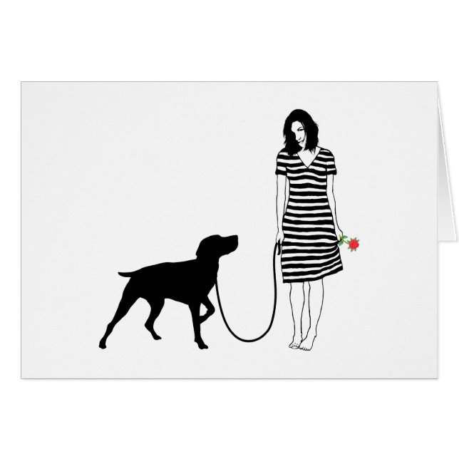 Cartão Ponteiro de cabelos curtos alemão (Frente Horizontal)