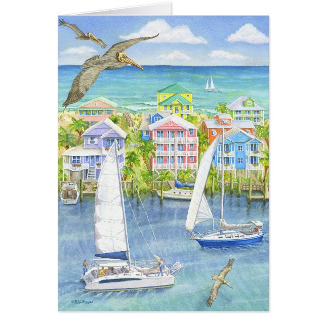 Cartão Ponto de vista do pelicano (Frente)