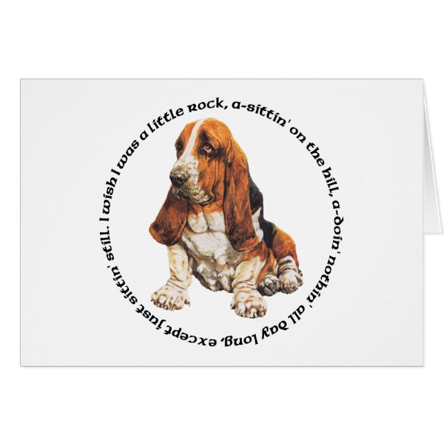 Cartão Ponto de Wishing de Hound Basset (Frente Horizontal)