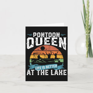 Cartão Pontoon Queen Funny Barco Lake Pontooning Womens