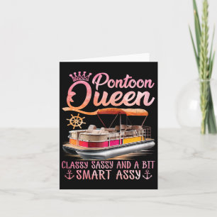 Cartão Pontoon Queen Pontoon Boat Party Lake Pontooning S