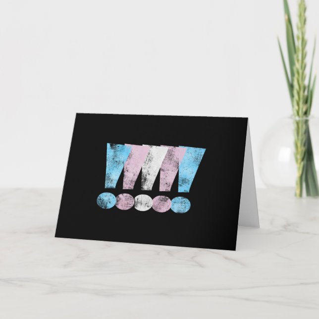 Cartão Pontos de Exclamação do Orgulho Transgênere (Frente)