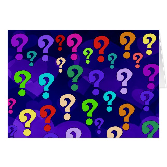 Cartão Pontos de interrogação do arco-íris (Frente Horizontal)