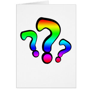 Cartão Pontos de Pergunta Arco-Íris