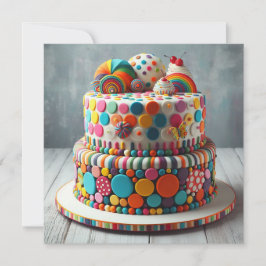 Cartão PONTOS FESTIVOS COLORIDOS DO aniversário de crianç
